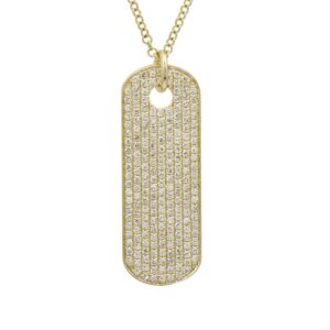 Dog Tag Necklace in Yellow Gold