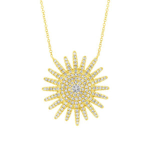 The Cheryl 0.43CT Diamond Sunburst Necklace in yellow gold