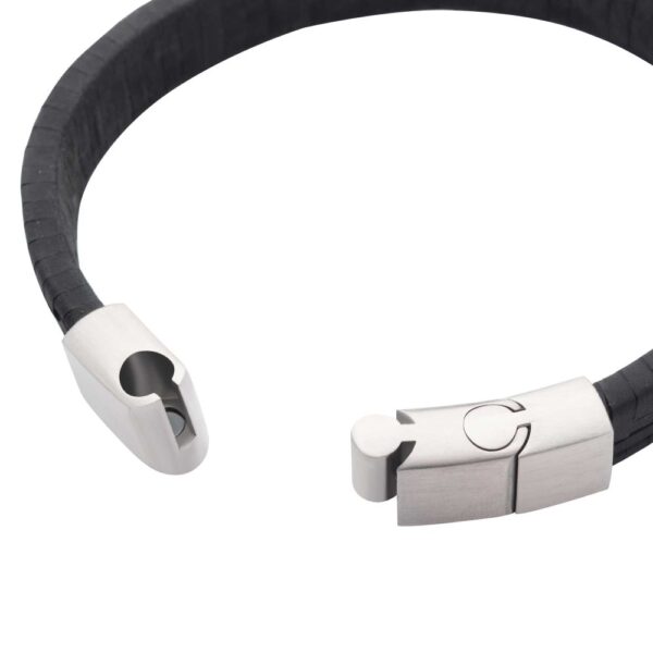 Twill Weave Suede Black Leather Bracelet - Image 2