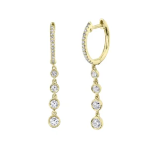 Five Stone Drop Earring in yellow gold