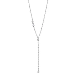Bezel Lariat in white gold