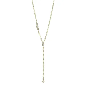 Bezel Lariat in yellow gold