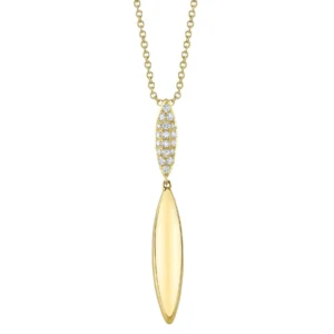 Diamond & Gold Drop Necklace in yellow gold