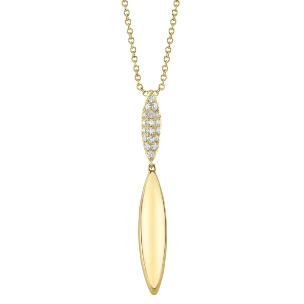 Diamond & Gold Drop Necklace in yellow gold