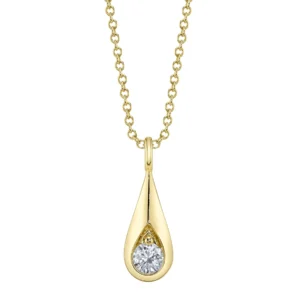 0.20CT Diamond Drop Necklace in yellow gold