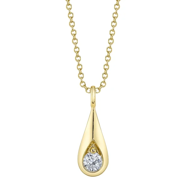 0.20CT Diamond Drop Necklace in yellow gold