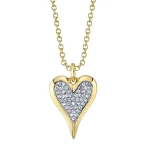 Puffy Pave Heart in yellow gold