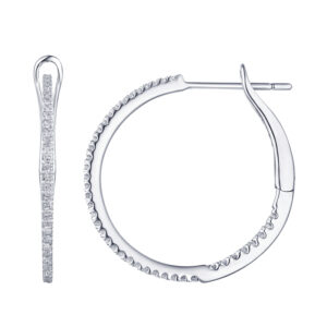 One Inch Classic Hoop in 14k white gold