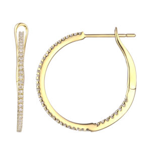One Inch Classic Hoop in 14k yellow gold