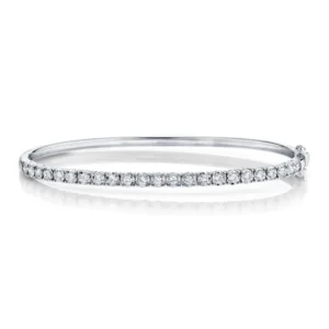 0.69ct 14k Diamond Bangle in white gold