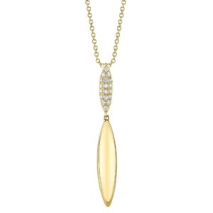 0.15ct 14k Diamond and Gold Drop Necklace in yellow gold