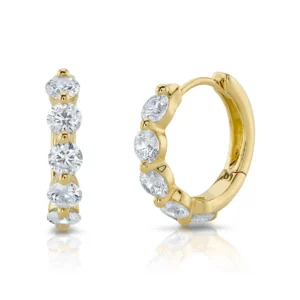 0.92ct Diamond Huggie in yellow gold