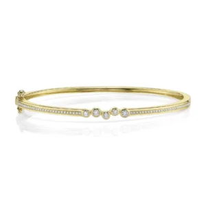 0.34ct Bezel Bangle in yellow gold